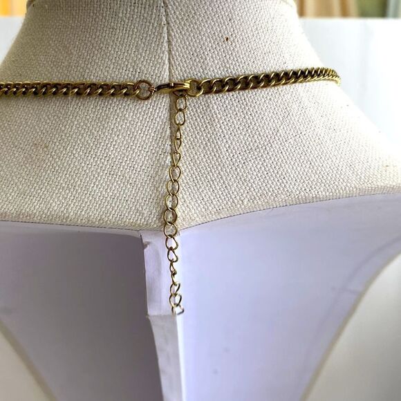 Gold color chain turquoise silver color beads copper color crystal extender new - Picture 4 of 4